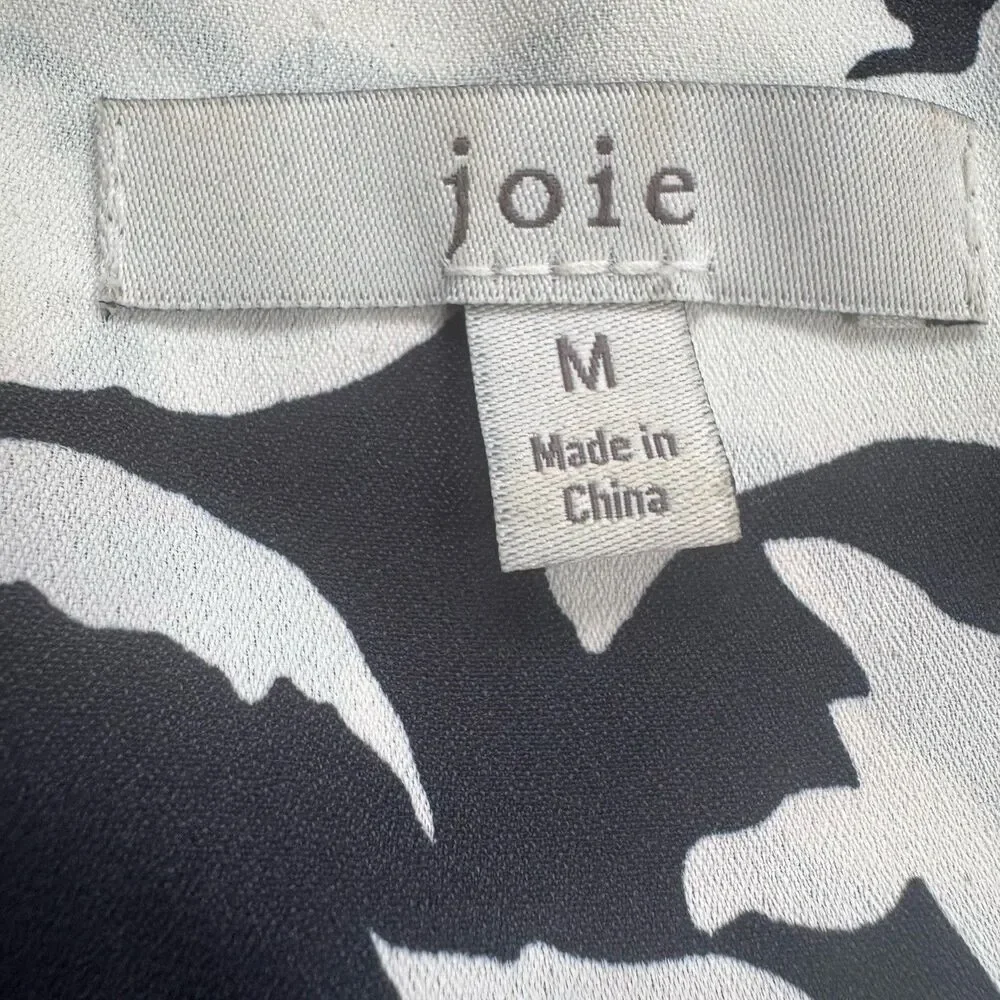 Joie Krystina Dress Sz M Ruffles Flutter Sleeve Summer White Black Floral $348 - Picture 9 of 13
